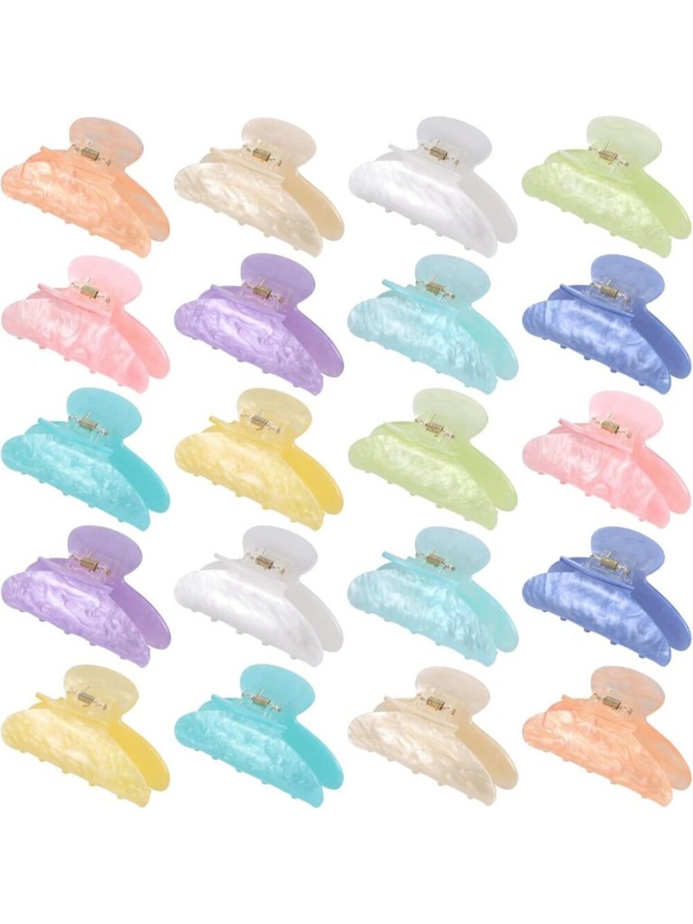 20 PCS Large Acrylic Hair Claw Clips for Women - Trendy Hair Accessories Set